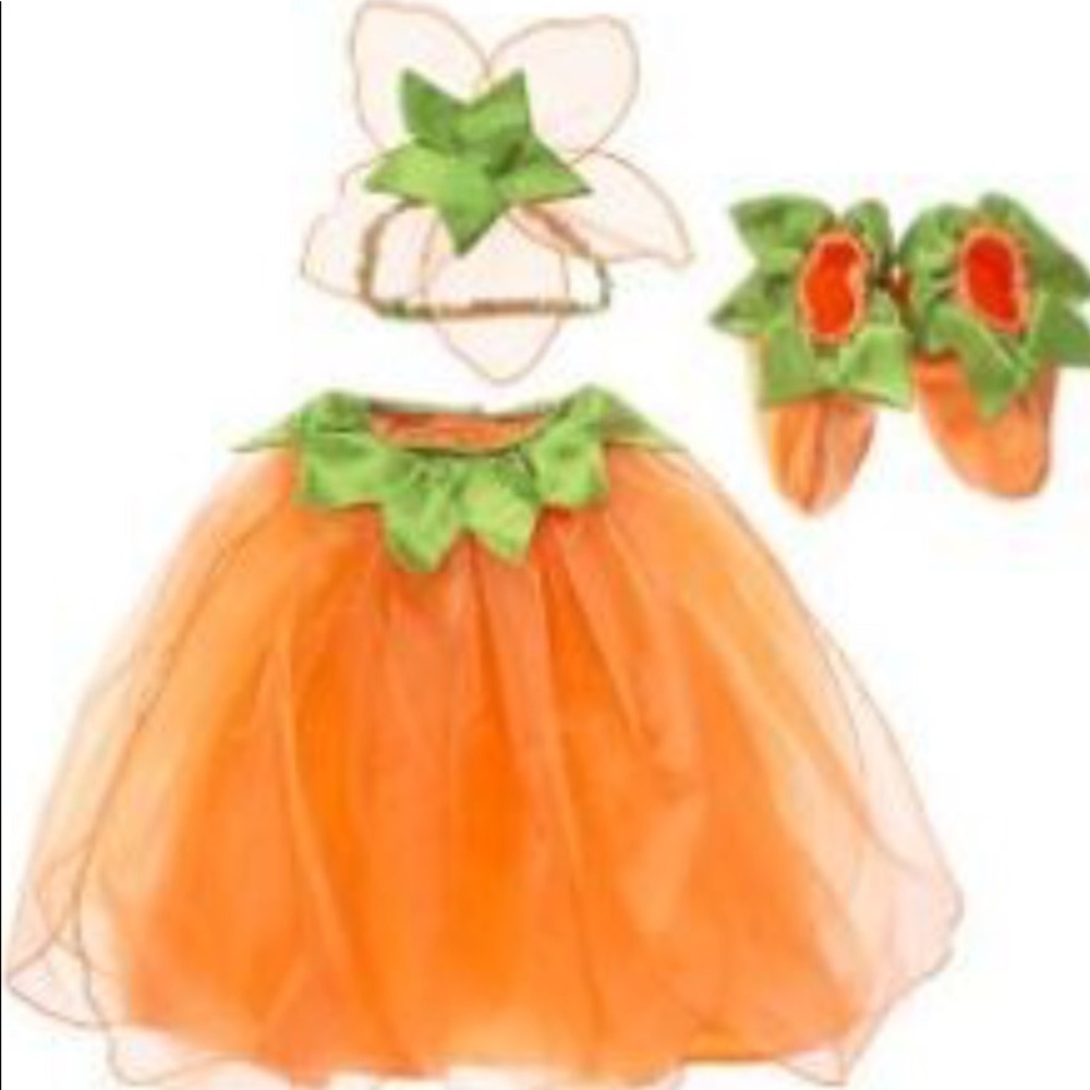 Gymboree NWT Pumkin Costume Skirt Shoes Headband